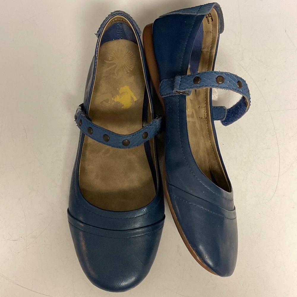 OTBT Brea Blue Leather Mary Jane Flat Shoes Size 9M